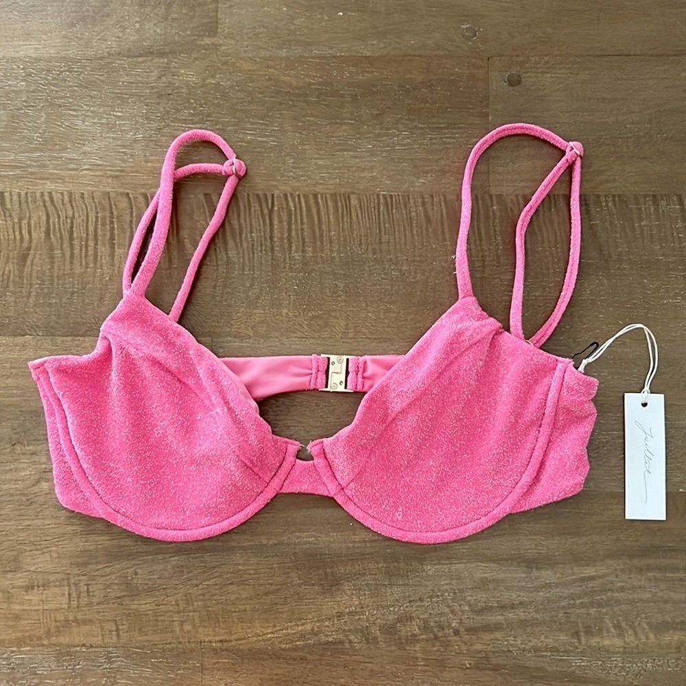 Juillet Lulu Shine Bikini Top Underwire Aurora Pink Shimmer Nwt — image 5 of 8
